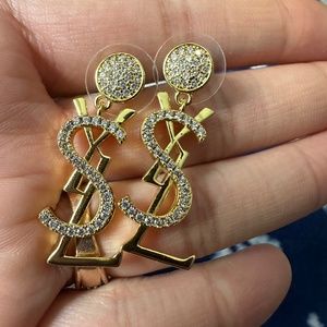 Very light weight 18k gold plated YSL earring